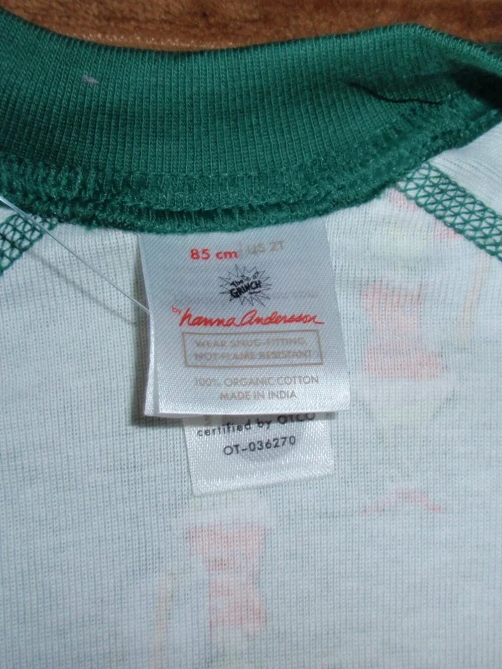 NWT Hanna Andersson Green Grinch Organic Cotton Sleeper Footless Zip Up Sz 85 2t